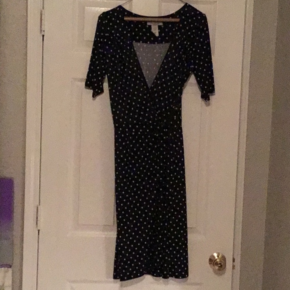 Sexy polka dot wrap dress